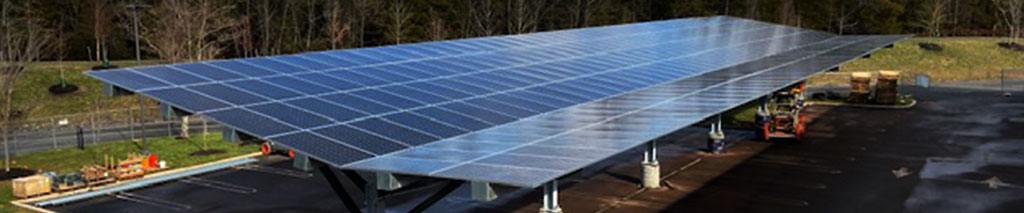 Commercial solar car port array