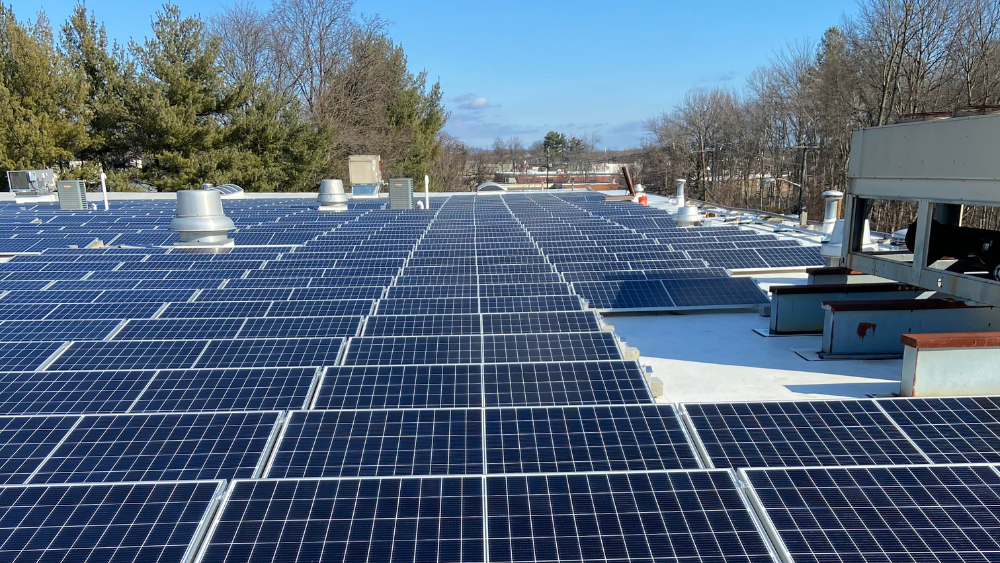 Rensselaer Commercial Properties Commercial Installation by ECS Energy. Top Shot Of Solar Panels