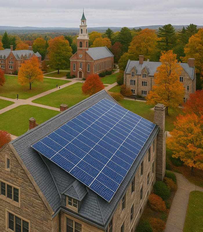 solar panels on a school roof