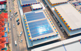 Warehouse solar panel installation